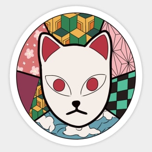 Fox mask students Sticker